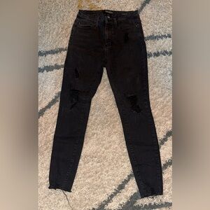 judy blue  Black Distressed Skinny Jeans Women 7/28 euc